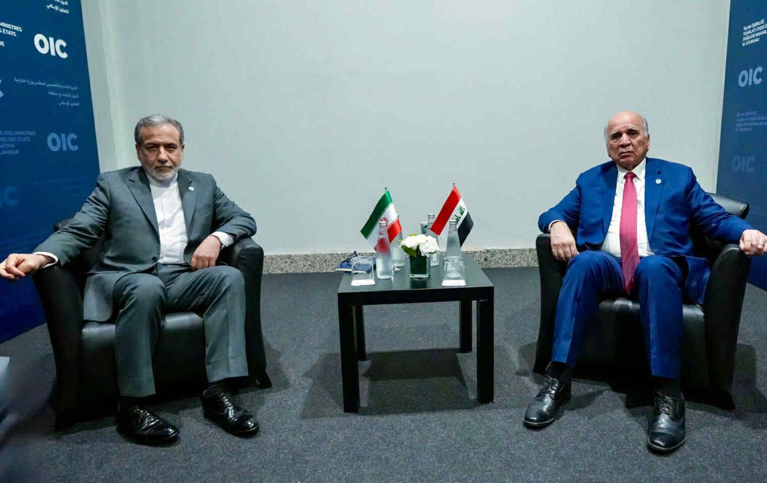 فوئاد حوسێن، وەزیری دەرەوەی عێراق و عەباس عێراقچی، وەزیری دەرەوەی ئێران