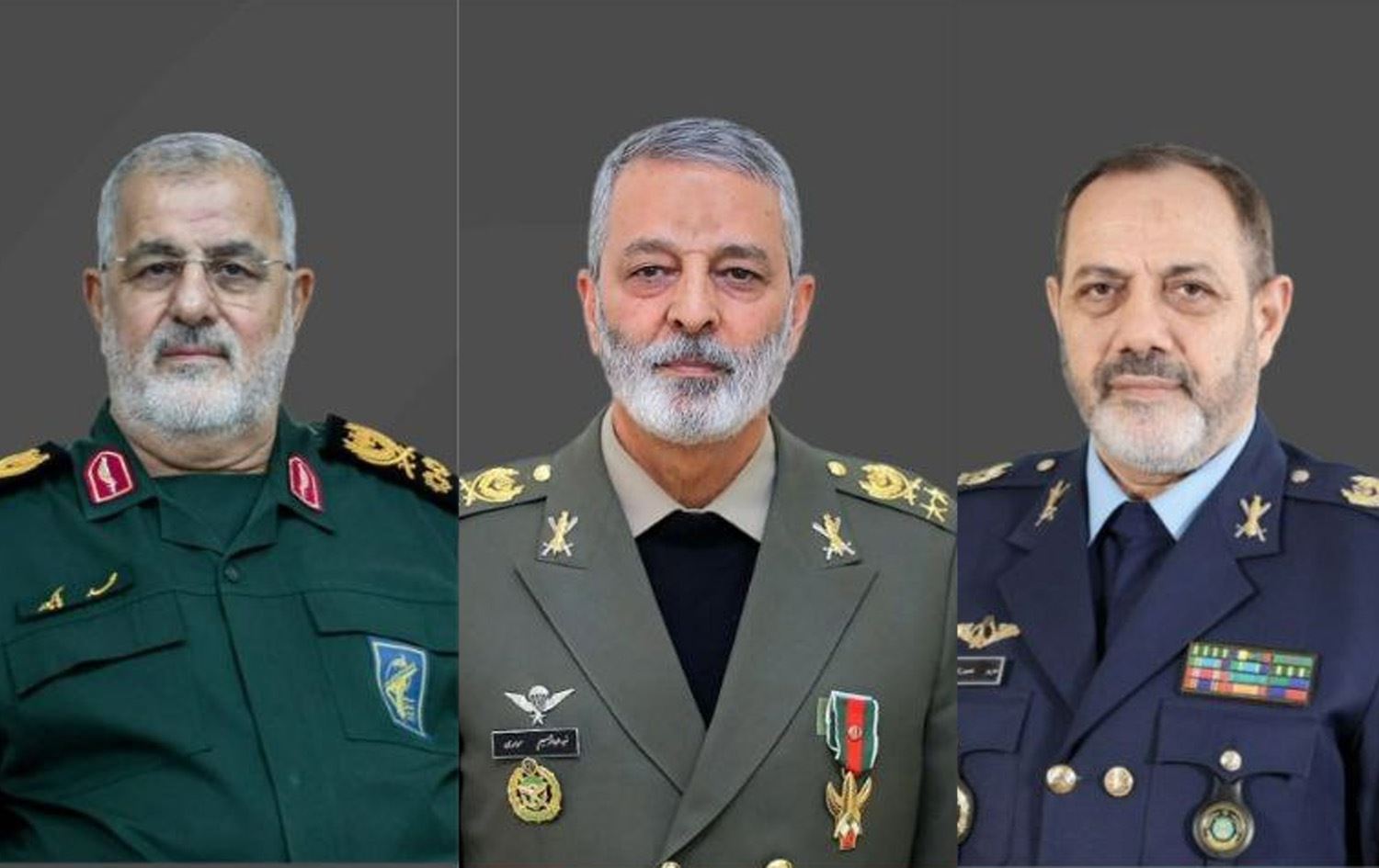 وێنەی ئەو سێ بەرپرسە باڵا سەربازییەی ئێران کە کوژرانیان پشتڕاست کراوەتەوە