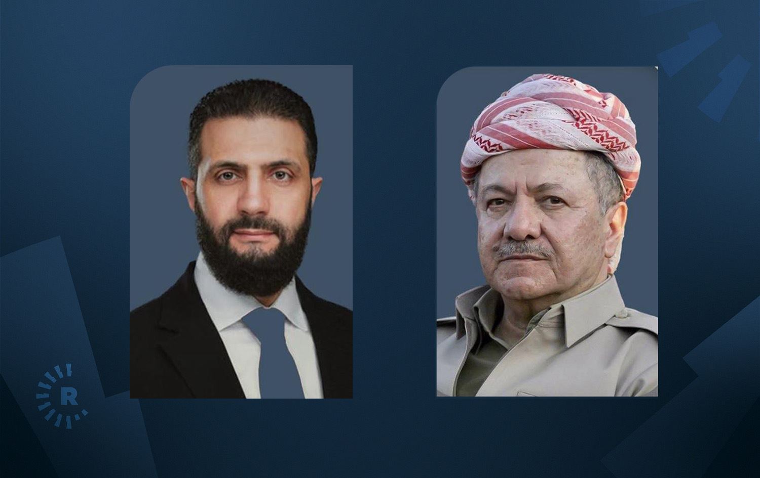 الرئيس مسعود بارزاني، والرئيس السوري أحمد الشرع