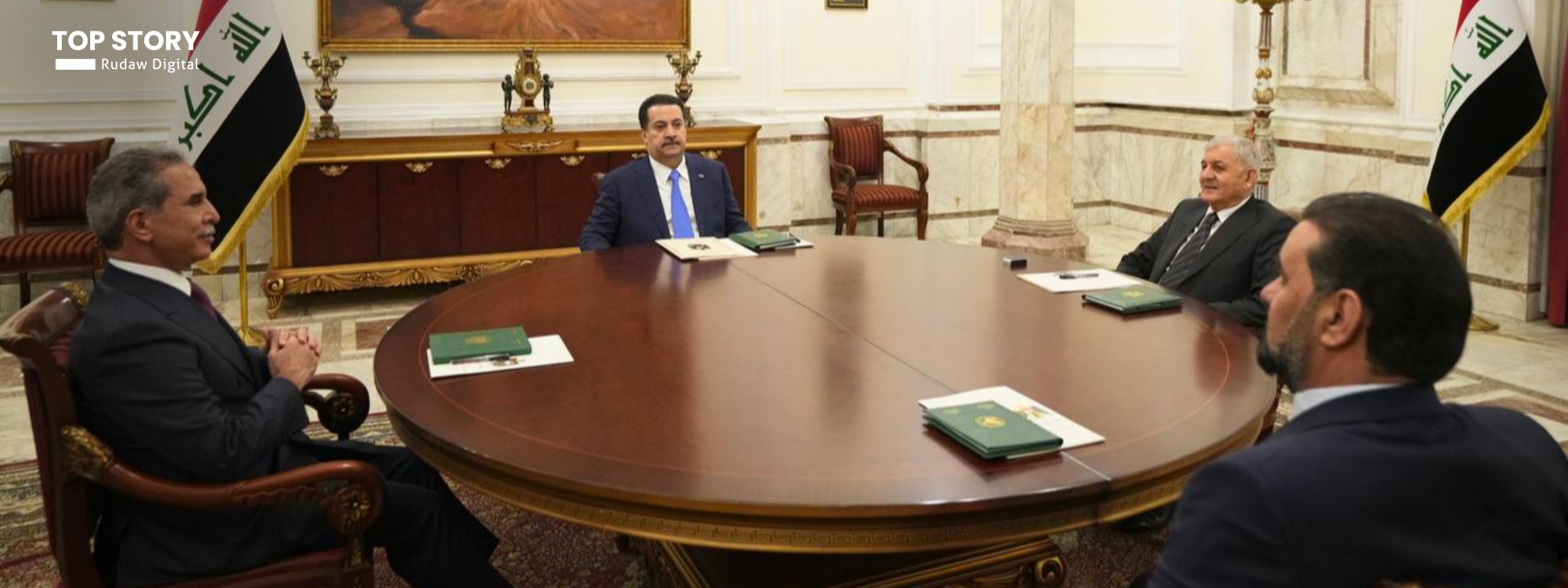 الرئاسات الثلاث تؤكد رفض استخدام الأراضي العراقية للاعتداء على دول الجوار وتدين استهداف مدن العراق وإقليم كوردستان