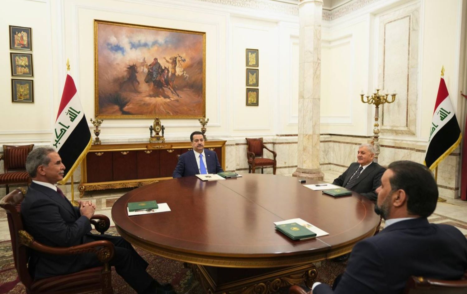 اجتماع الرئاسات العراقية في قصر بغداد