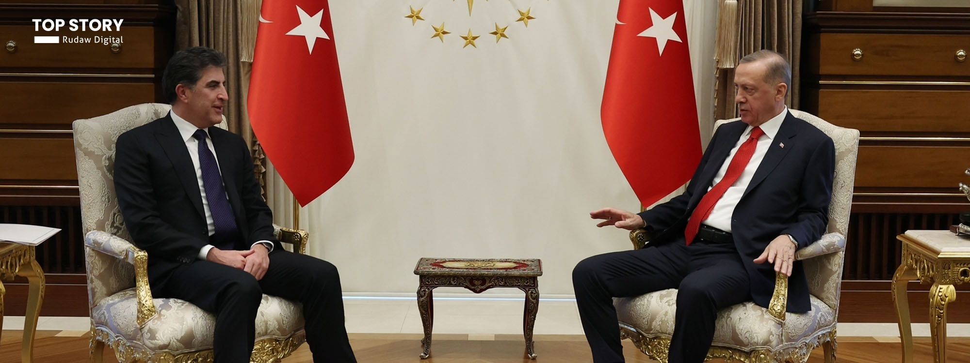 سەرۆکایەتیی کۆماری تورکیا: ئەردۆغان و نێچیرڤان بارزانی جەنگی ئێران و پرۆسەی چارەسەرییان کرد