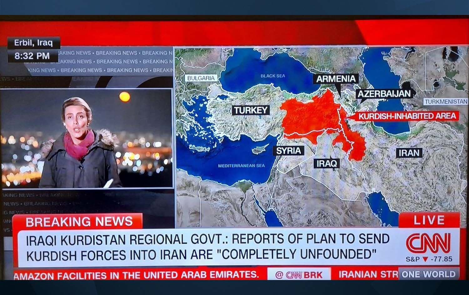 نیشاندانی نەخشەی کوردستانی گەورە لە سی ئێن ئێن کاردانەوەی ئەنقەرەی لێدەکەوێتەوە