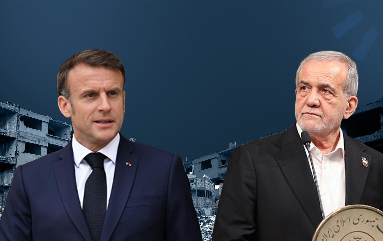 مەسعود پزیشکیان و ئیمانوێل ماکرۆن