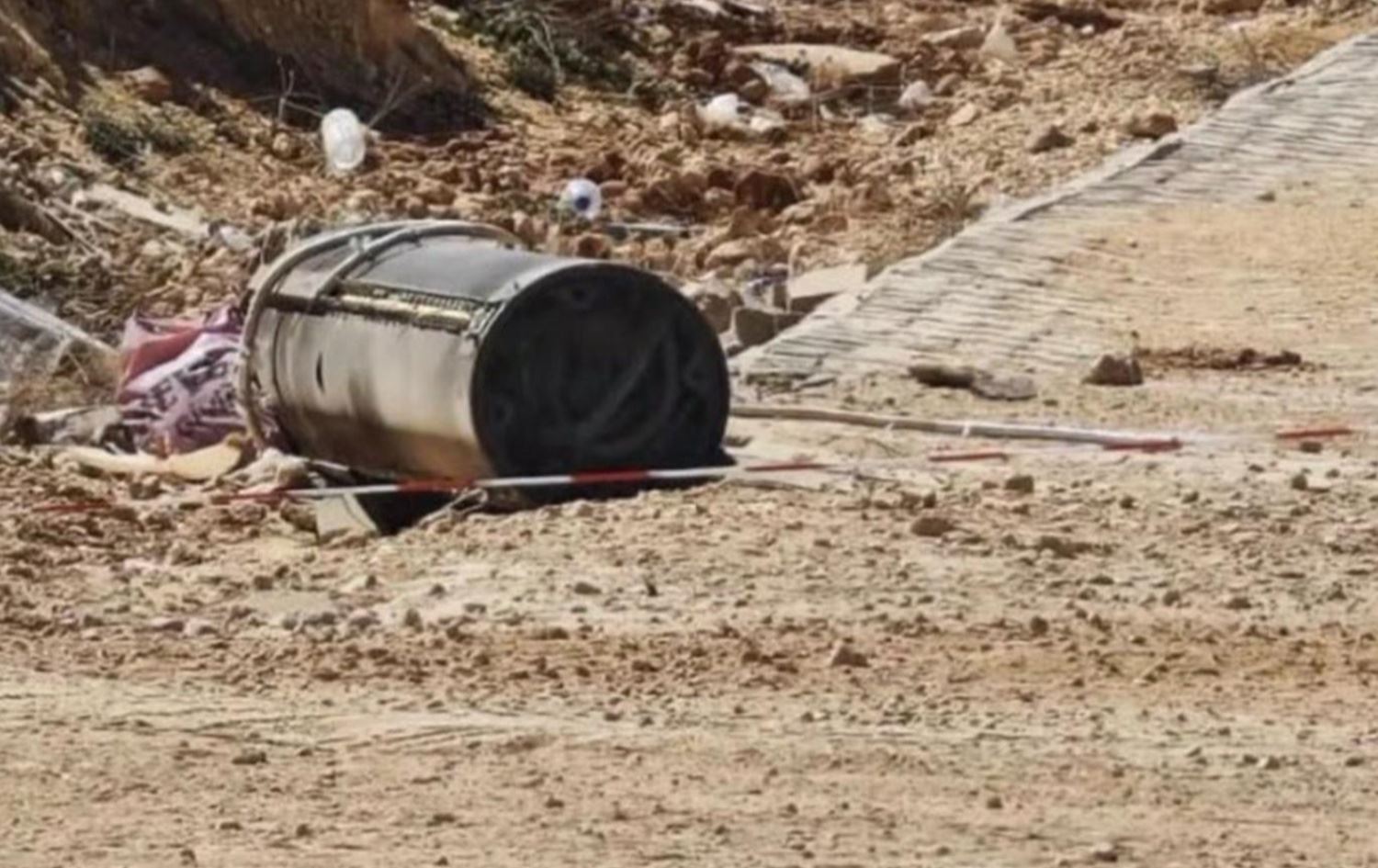 Antep'e düşün füze parçası / Fotoğraf: Antep basını