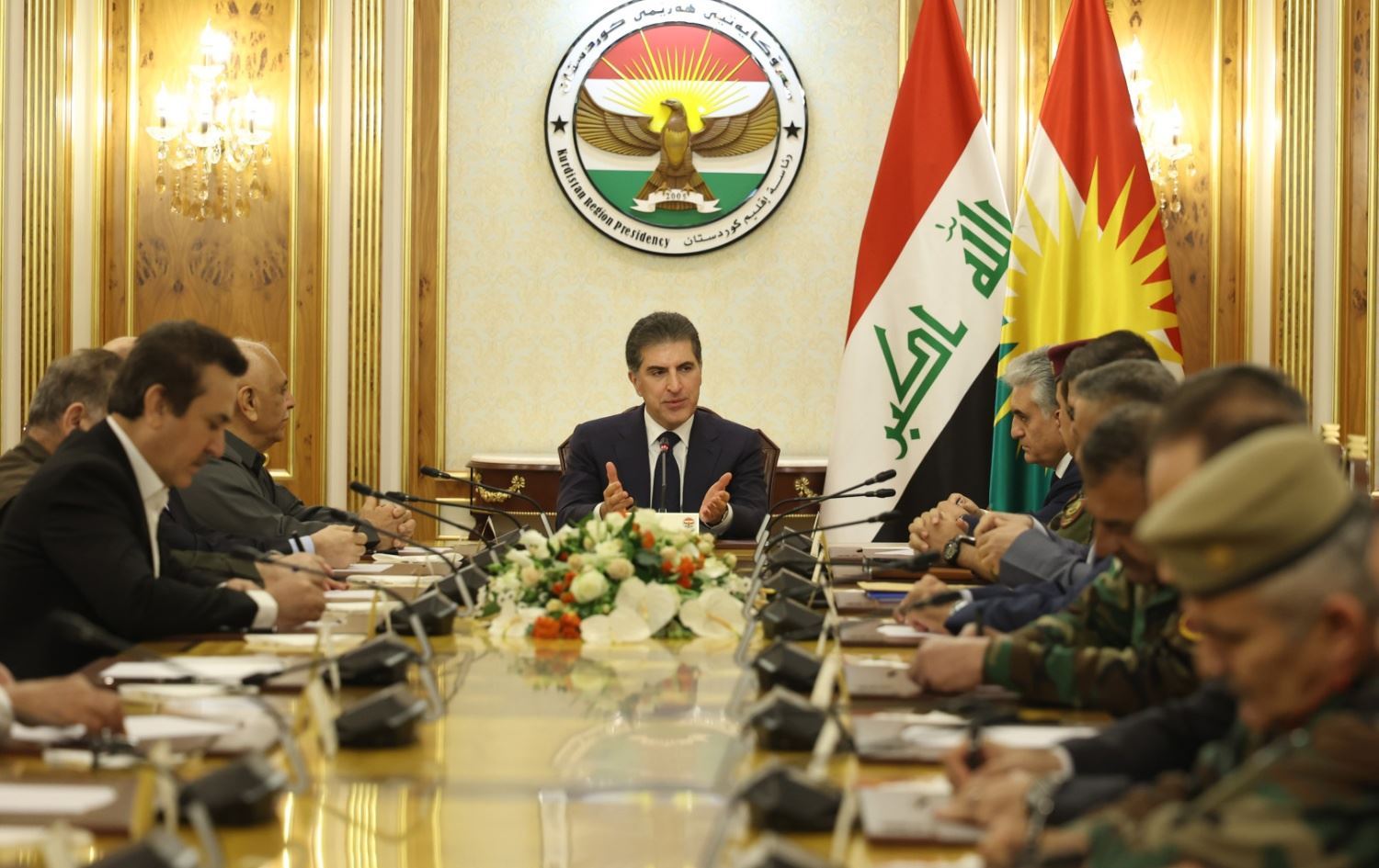 نيجيرفان بارزاني، يترأس اجتماعاً عسكرياً وأمنياً رفيع المستوى 