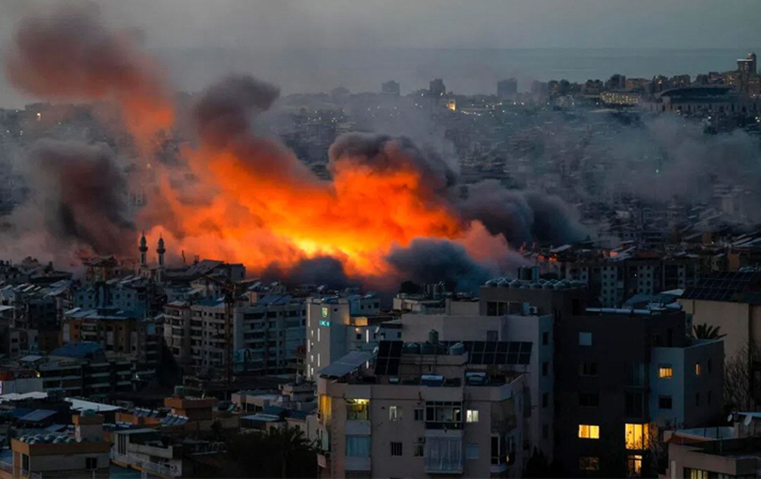 دیمەنی ساتی بۆردوومانێکی ئیسرائیل بۆسەر ناوچەیەکی لوبنان