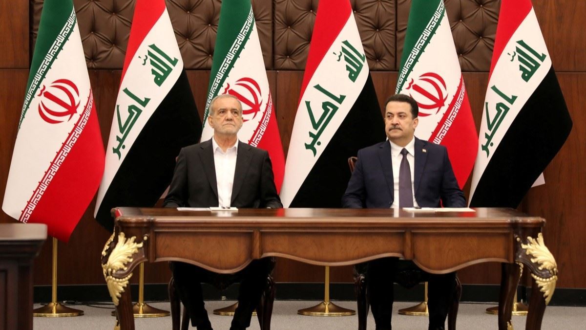 Foto: Irak Başbakanı Muhammed Şiya es-Sudani ile İran Cumhurbaşkanı Mesud Pezeşkiyan