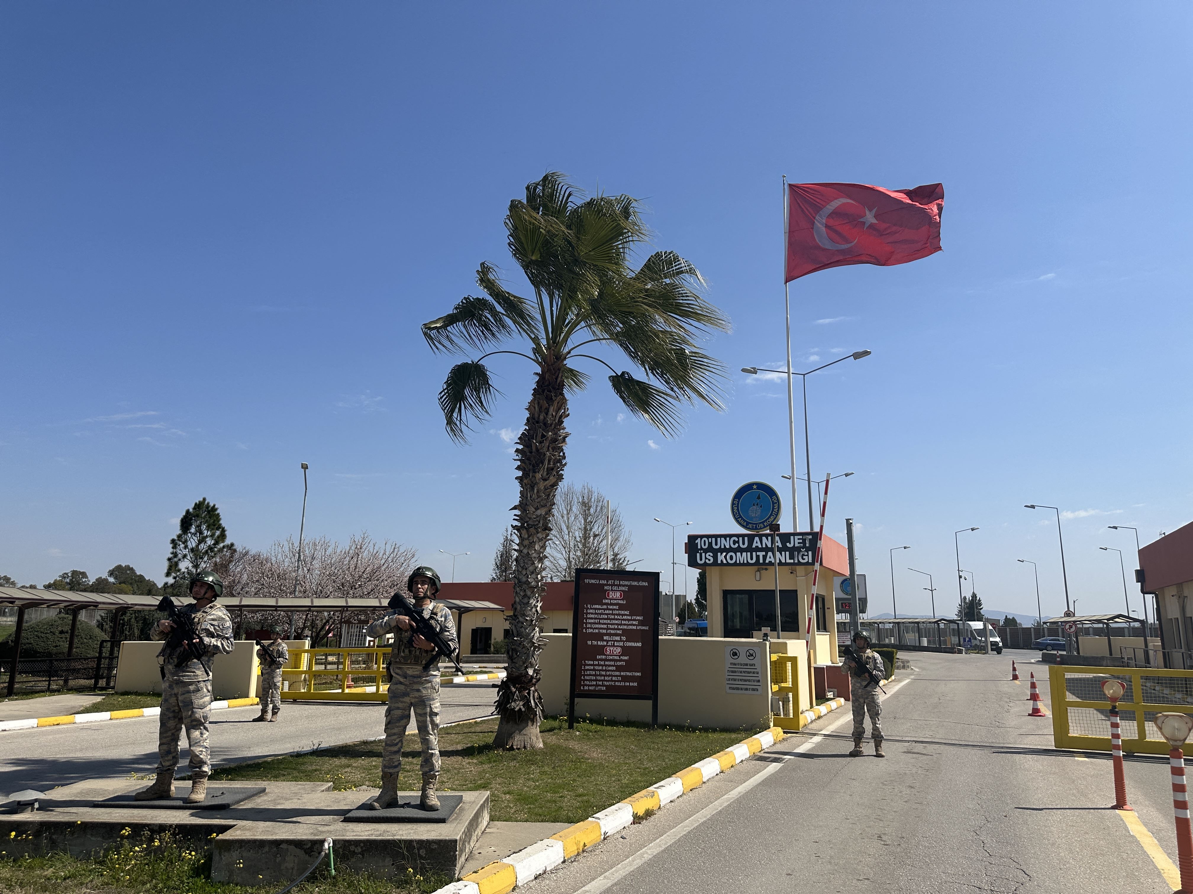 Turkish soldiers waiting in front of Incirlik military base in Adana on March 12, 2026. Photo: Turkish Ministry of National Defense