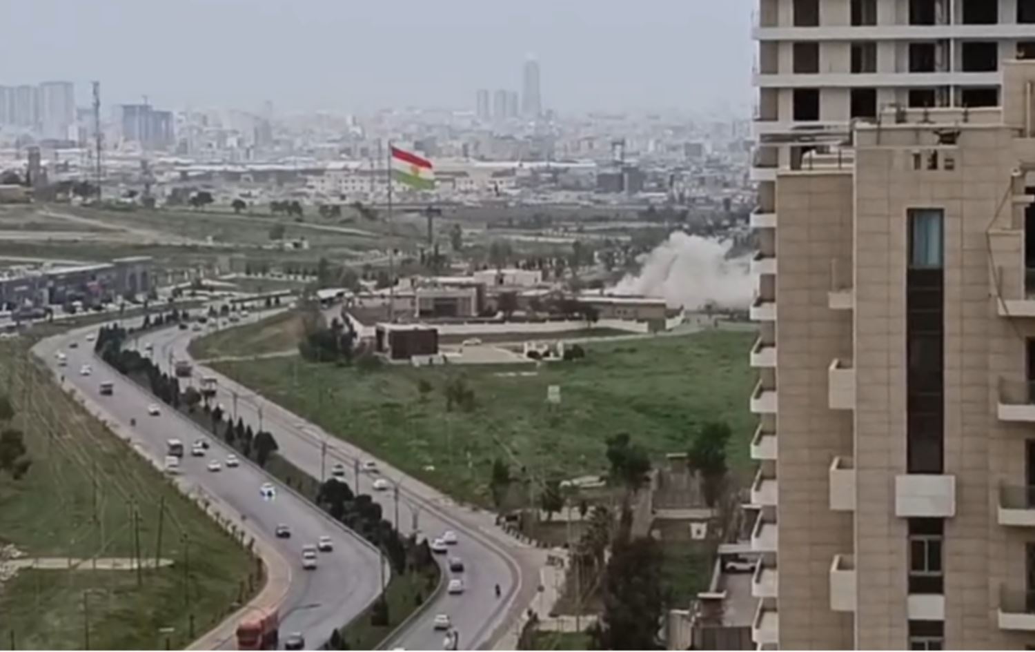 لحظة إسقاط مسيرة في أربيل