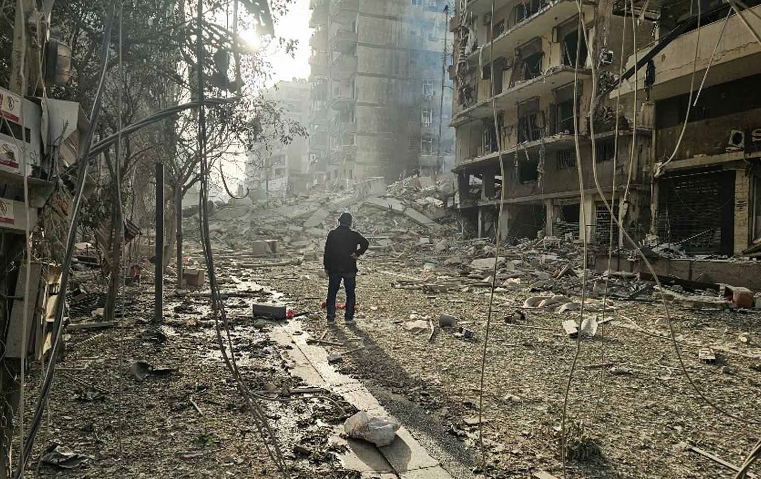 ناوچەیەکی بەیرووتی پایتەختی لوبنان دوای بۆردوومانێکی ئیسرائیل. وێنە: AFP