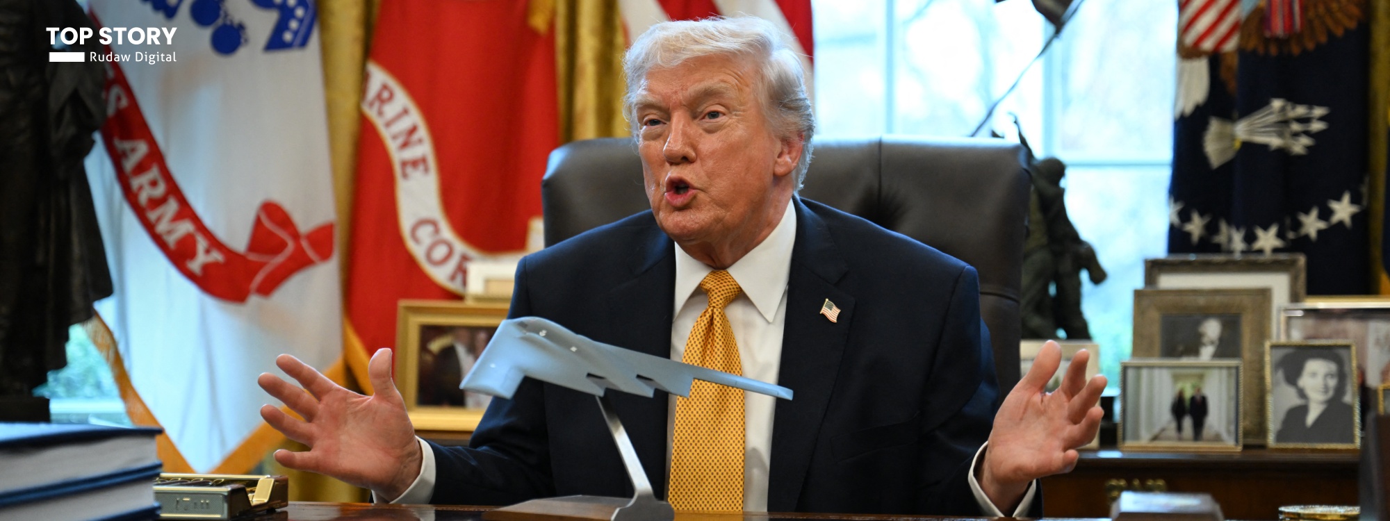 دۆناڵد ترەمپ: ئاگاداری هێرشەکەی ئیسرائیل بۆ سەر کێڵگە گازییەکەی ئێران نەبووین