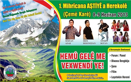 Li bintara çiyayê Herekol festîvala aştiyê tê sazkirin