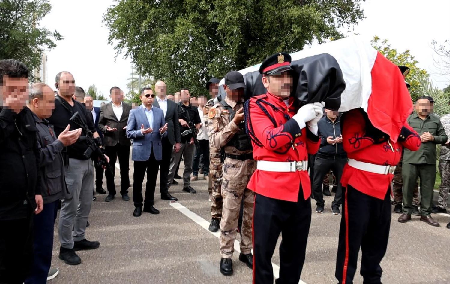 A military funeral ceremony held by the INIS in Baghdad on March 21, 2026. Photo: INIS