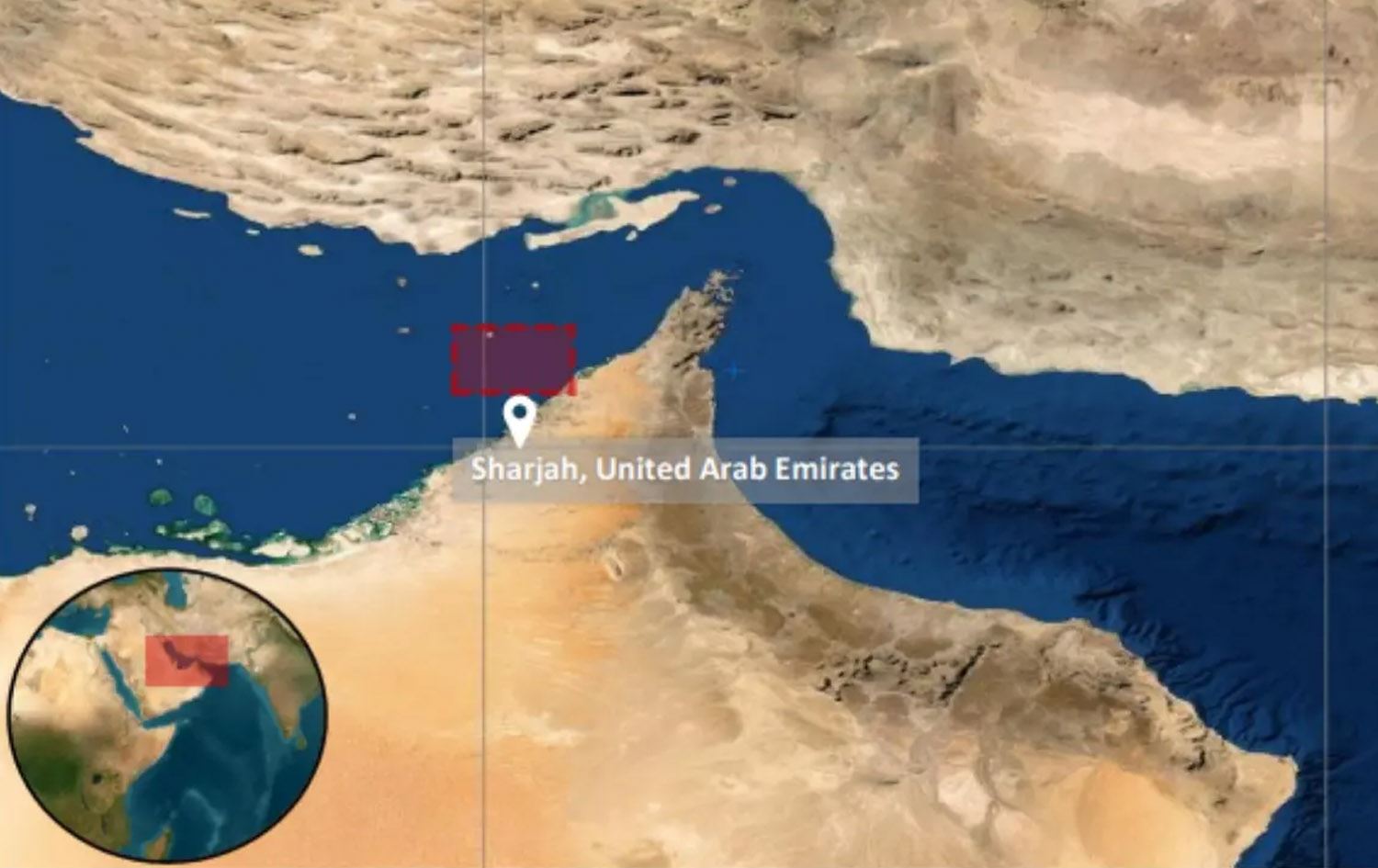 تەنگەی هورمز لەسەر نەخشە