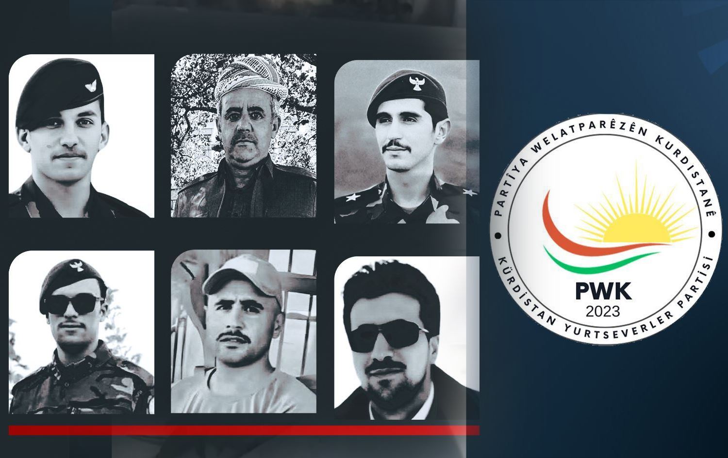 Pêşmergeyên şehîd ketine û logoya PWKyê