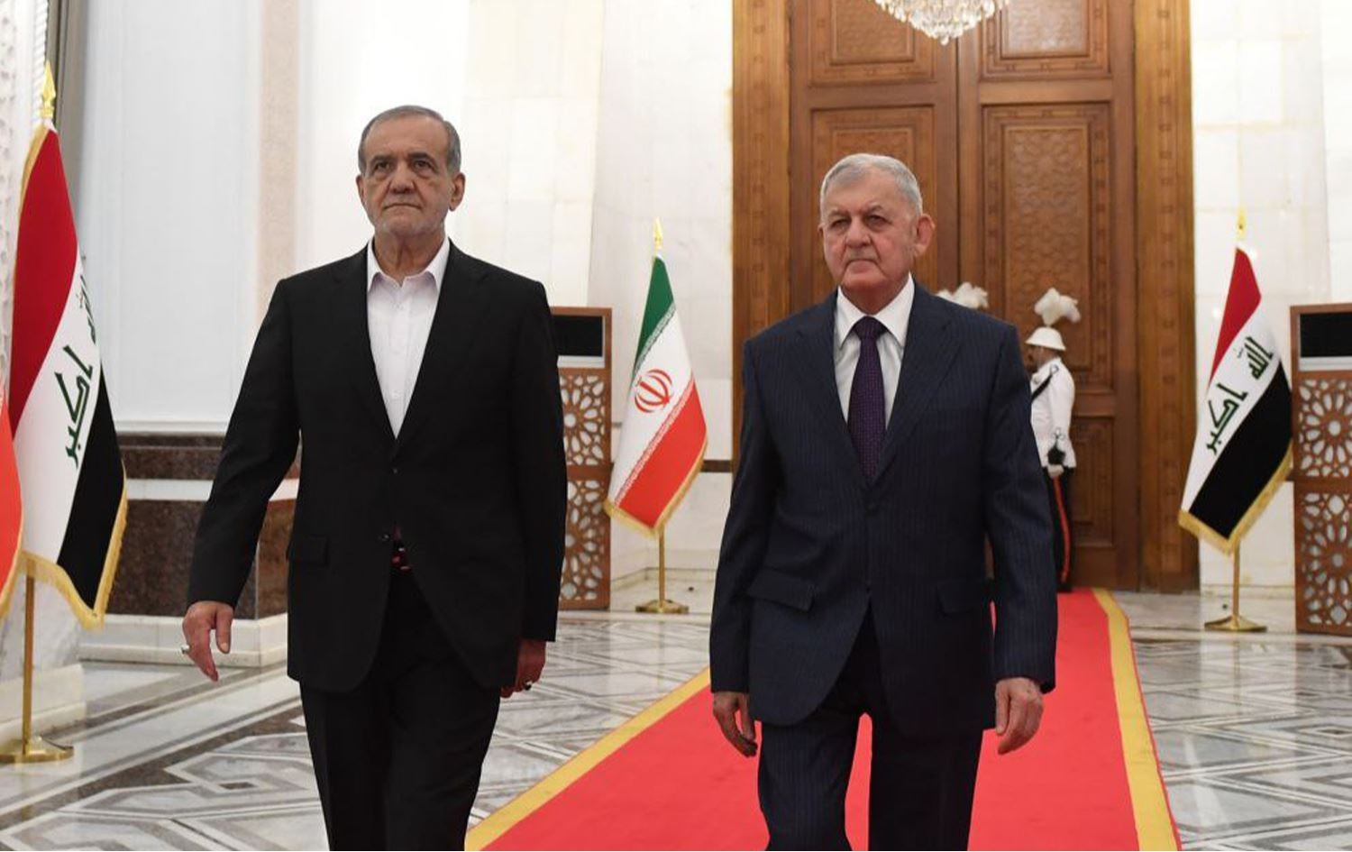عبد اللطيف رشيد يستقبل مسعود بزشكيان في بغداد- أرشيف