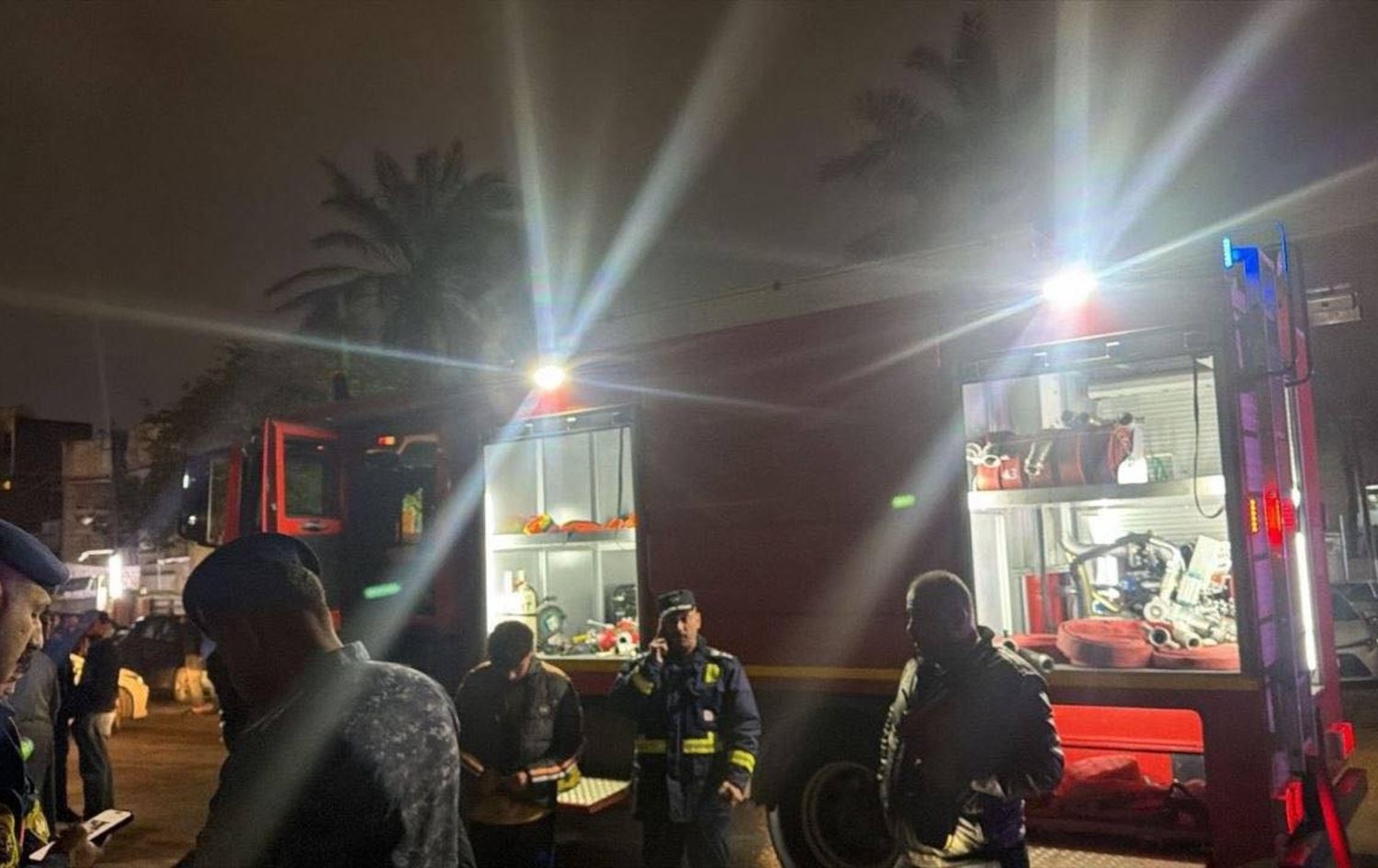 حريق في منطقة كمب سارة بالعاصمة بغداد