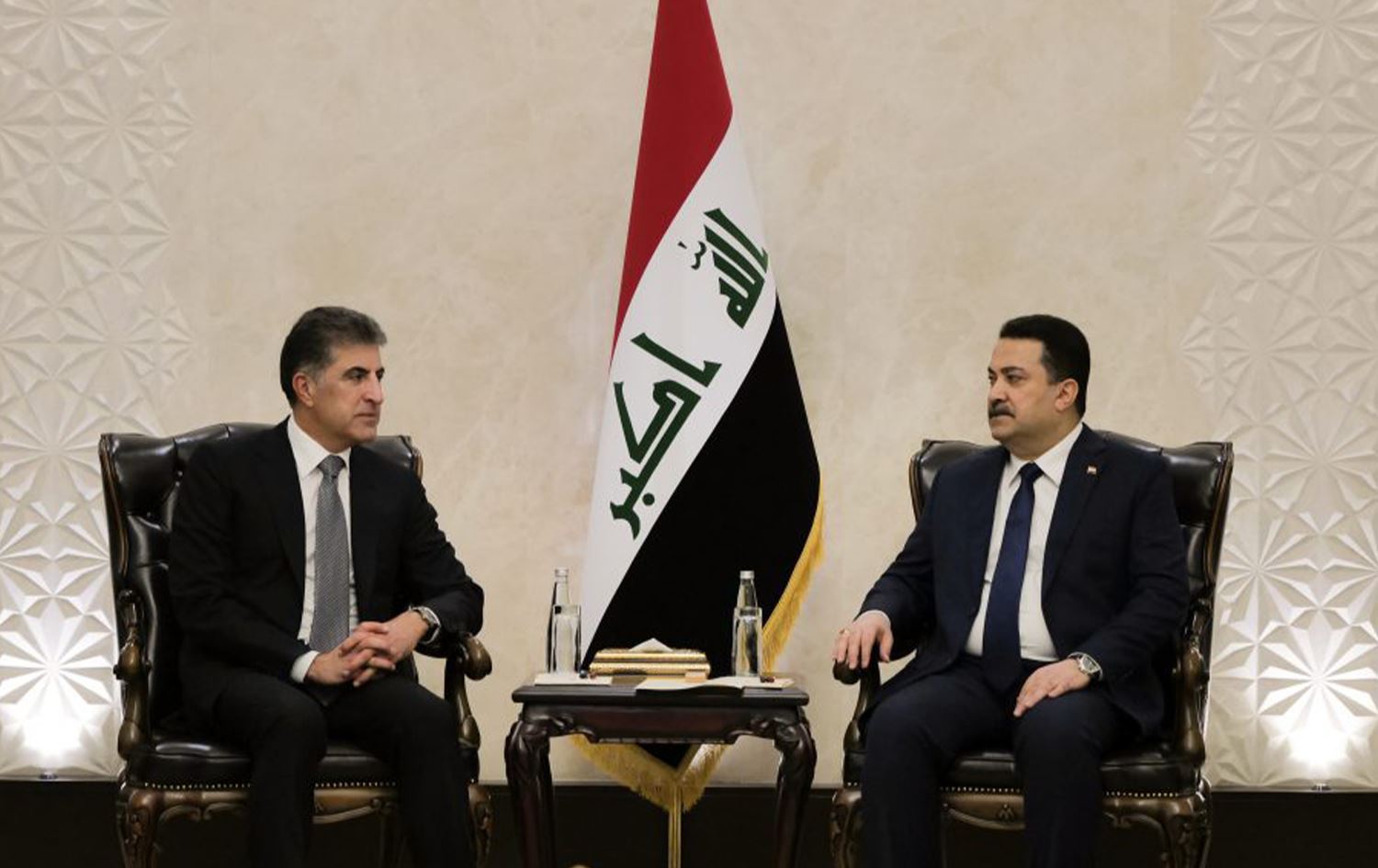 نێچیرڤان بارزانی، سەرۆکی هەرێمی کوردستان و محەممەد شیاع سوودانی، سەرۆکوەزیرانی عێراق