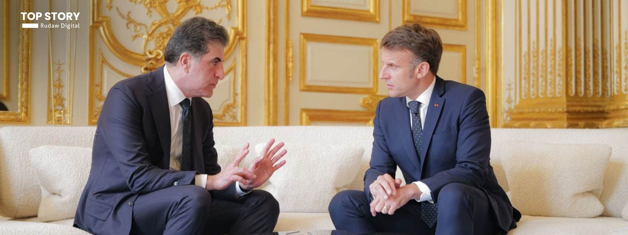 Macron êrişa li mala Nêçîrvan Barzanî hatiye kirin şermezar kir