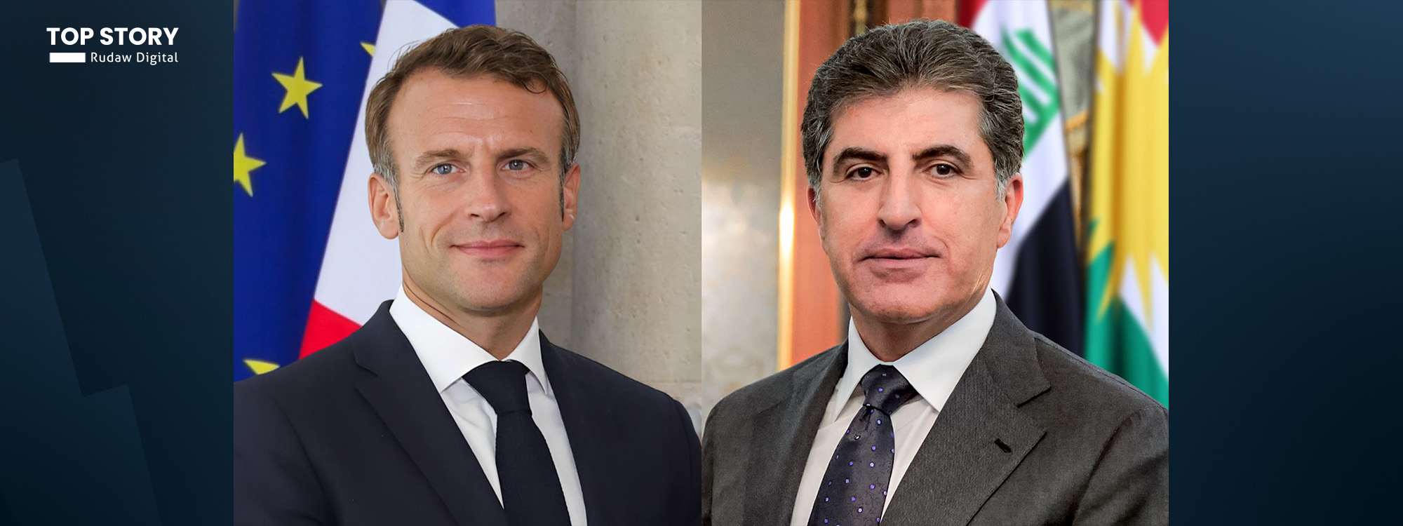 ماكرون باللغة الكوردية: الهجوم على منزل نيجيرفان بارزاني غير مقبول