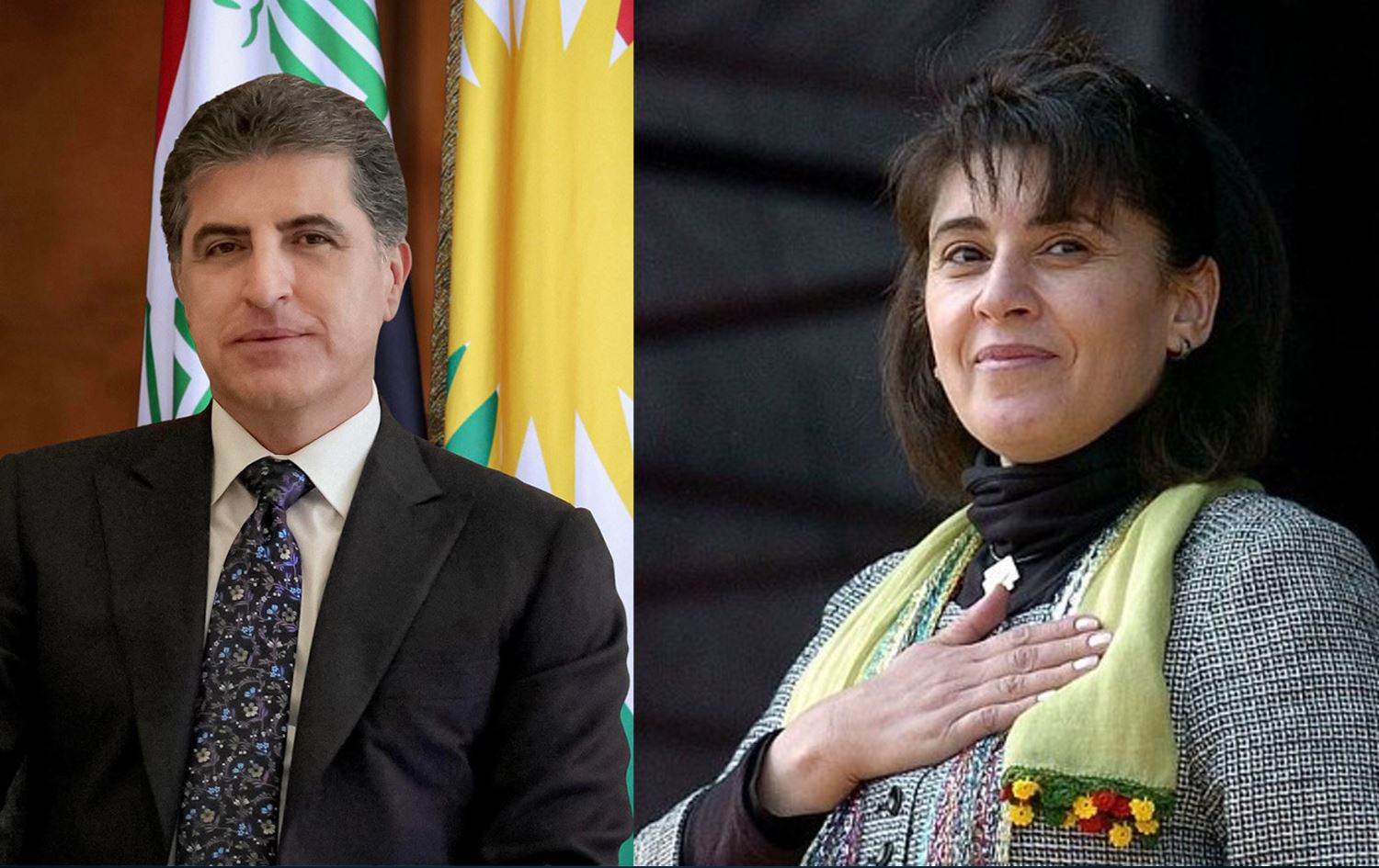 Nêçîrvan Barzanî û Leyla Zana / Wêne: Rûdaw Grafîk