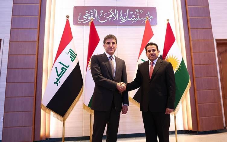 Foto: Kürdistan Bölgesi Başkanı Neçirvan Barzani ile Irak Ulusal Güvenlik Danışmanı Kasım el-Araci