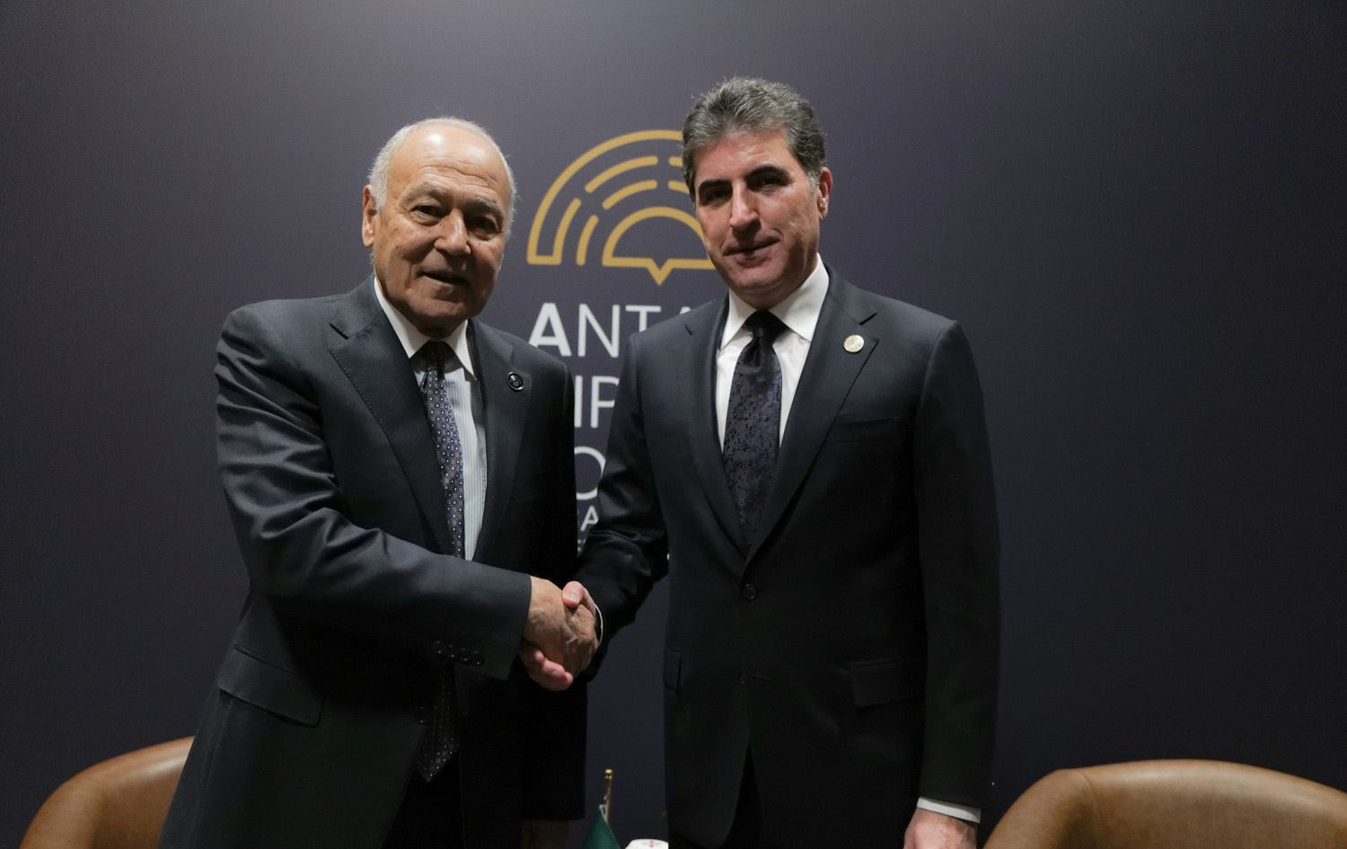 Nêçîrvan Barzanî û Ehmed Ebûl Xeyt\ Wêne: Rûdaw Arşîv