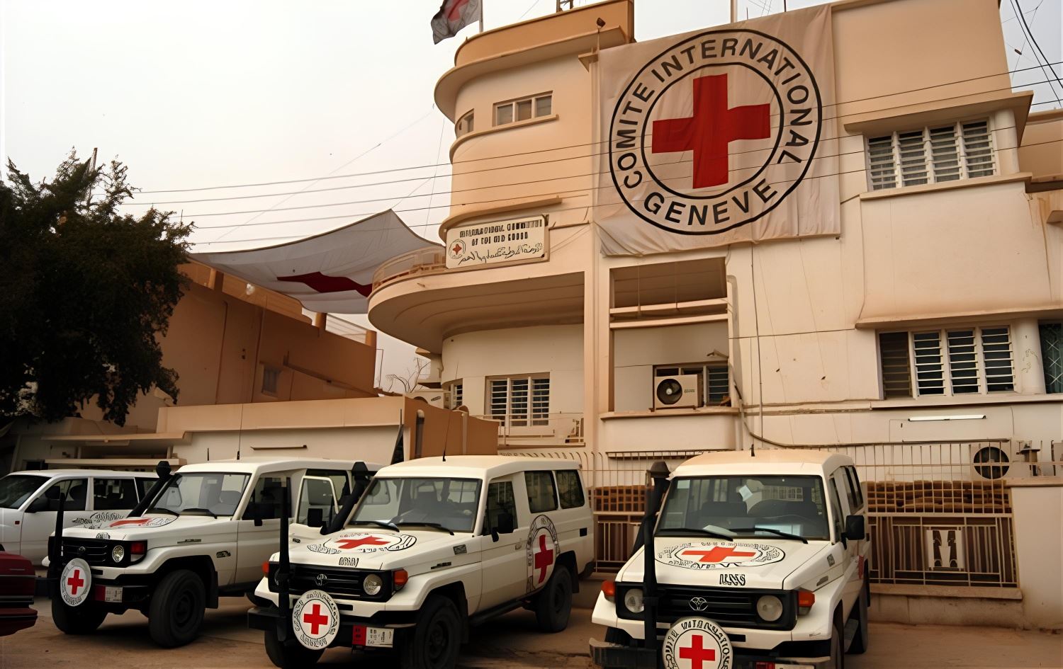 ژمارەیەک ئوتومبێلی خاچی سووری نێودەوڵەتی لە عێراق