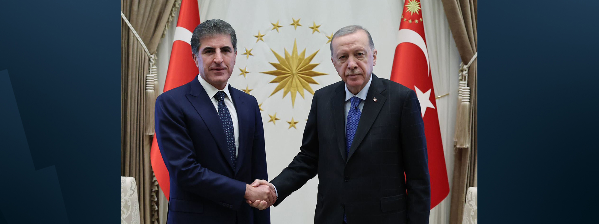 Kurdistan Region President Nechirvan Barzani meets with Turkish President Recep Tayyip Erdogan in Ankara on October 16, 2024. Photo: Turkish Presidency/X