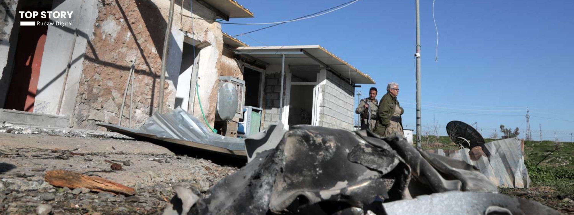 Iranian Kurdish Peshmerga of the Kurdistan Democratic Party of Iran (KDPI) inspect damage at Azadi Camp after an Iranian drone cross-border attack in Koya, east of Erbil, on March 3, 2026. File photo: AFP
