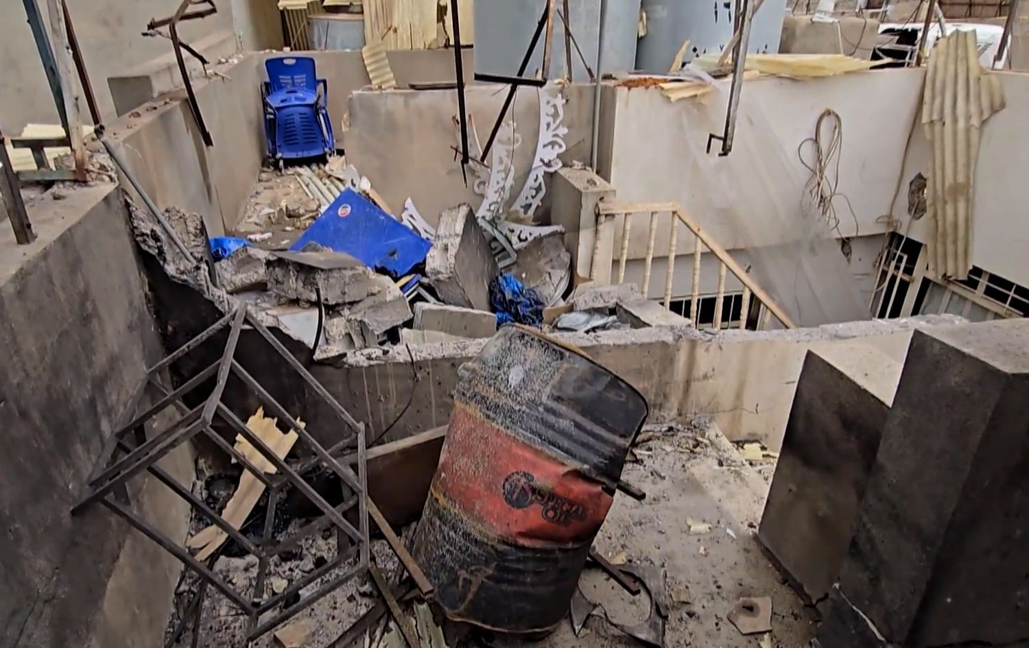 آثار سقوط على منزل في أربيل