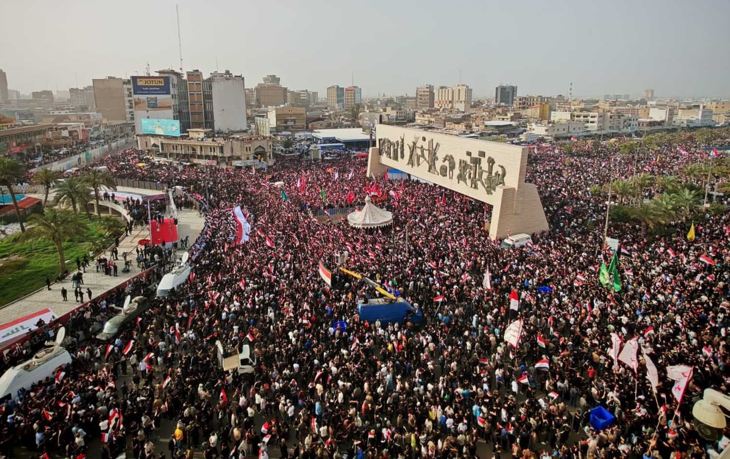 خۆپێشاندان لە بەغدا دژی ئەمریکا و ئیسرائیل. وێنە: عەلی لامی - رووداو