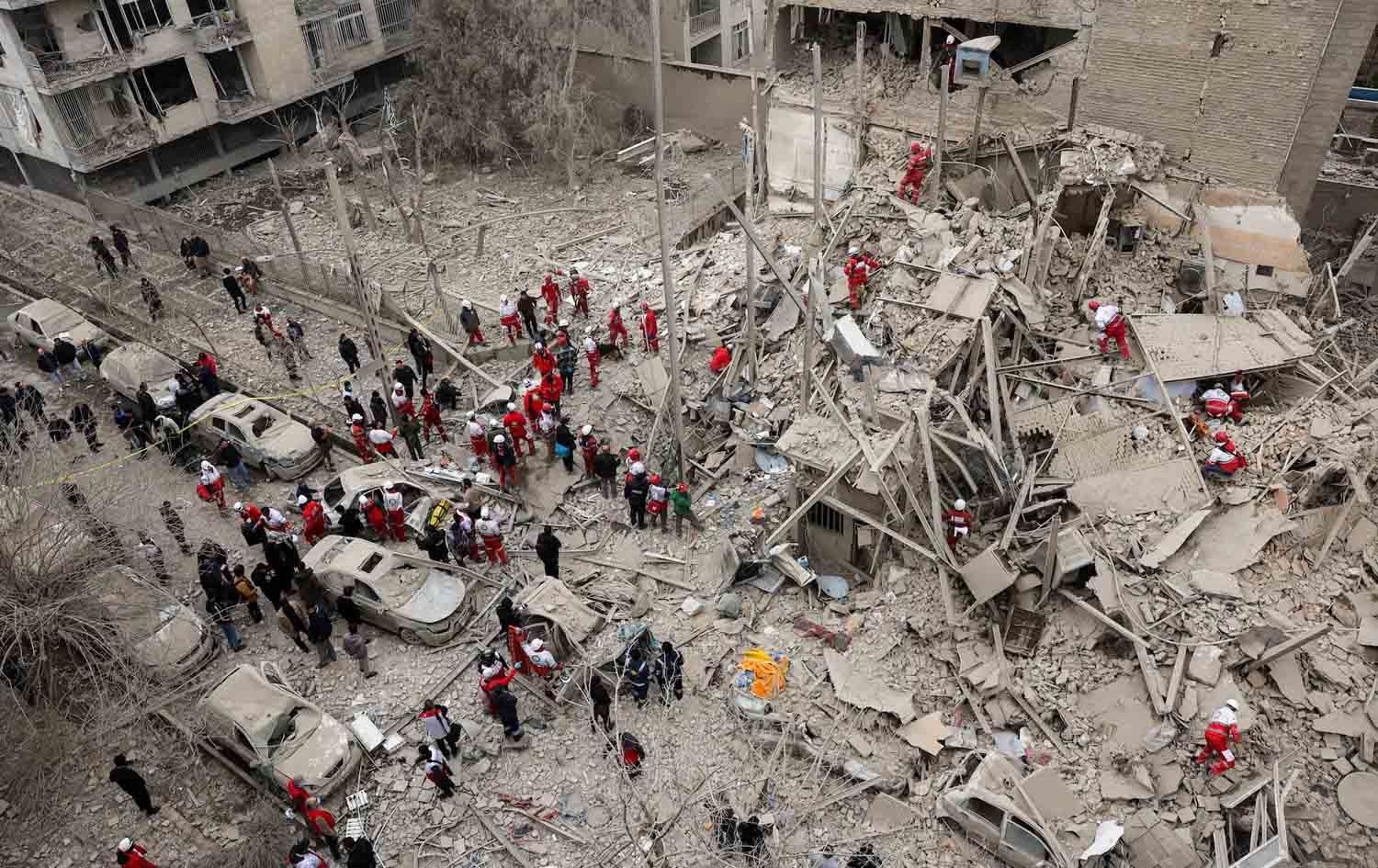 ناوچەیەکی تاران دوای بۆردوومانێکی ئەمریکا/ئیسرائیل