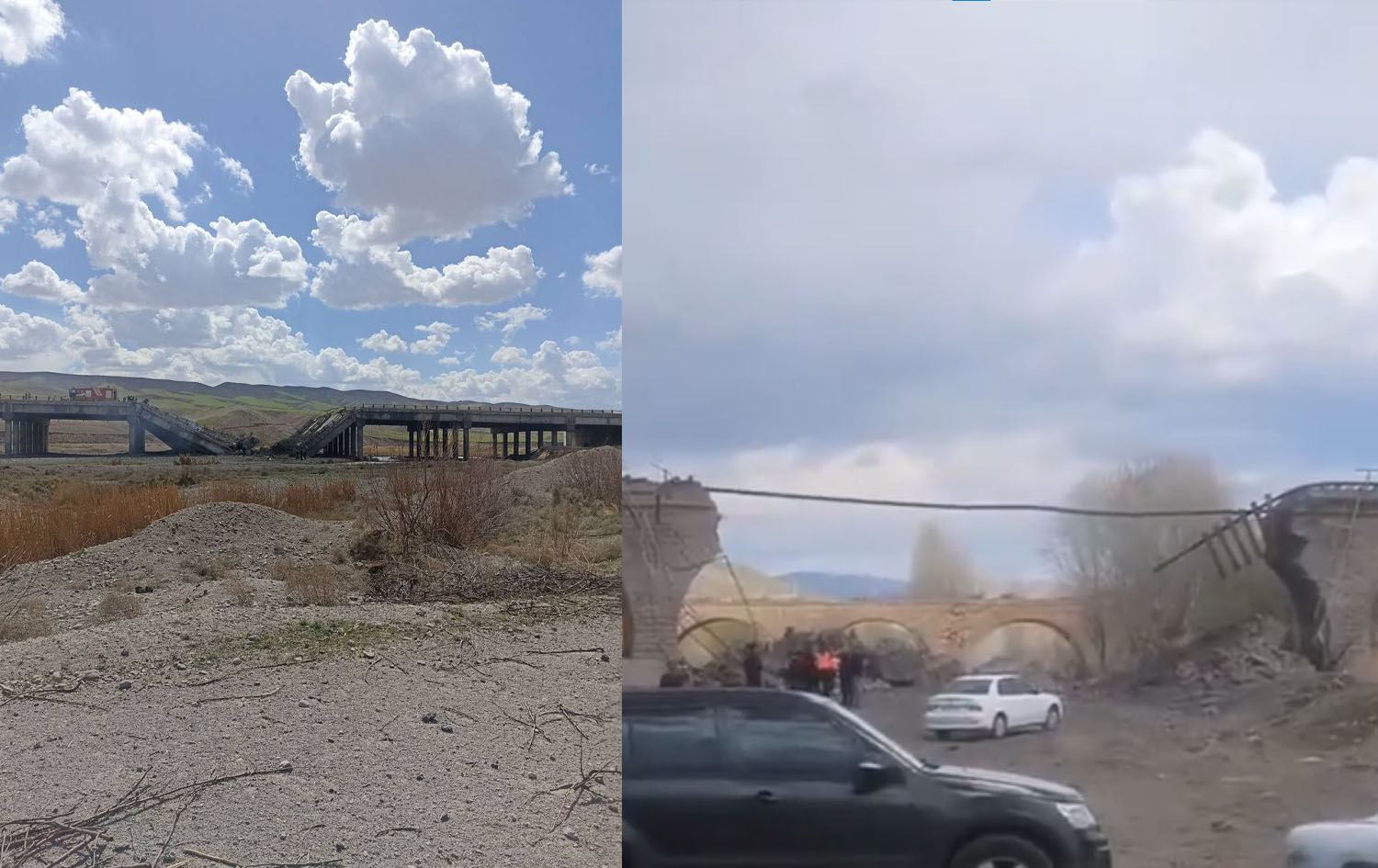 Pir û rêyên ku hatine bombebarankirin / Wêne: Torên civakî