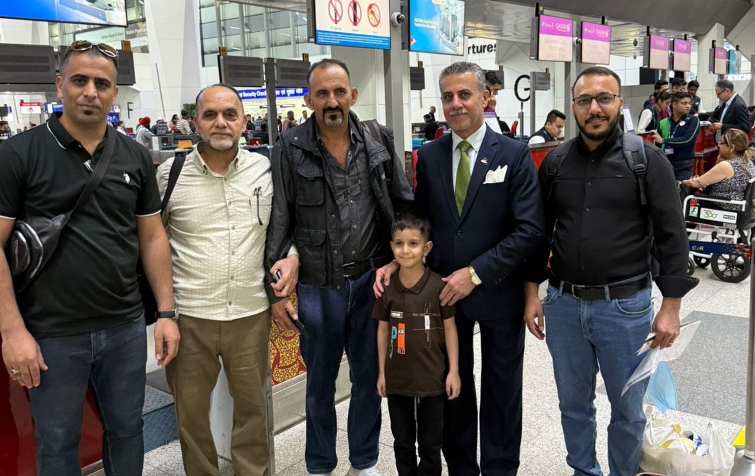 ژمارەیەک هاوڵاتی کە لە هیندستان گەڕاونەتەوە. وێنە: وەزارەتی دەرەوەی عێڕاق