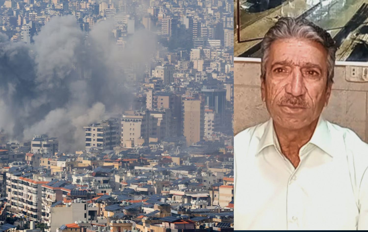 الناشط الكوردي مصطفى شيخو ومشهد لقصف بيروت