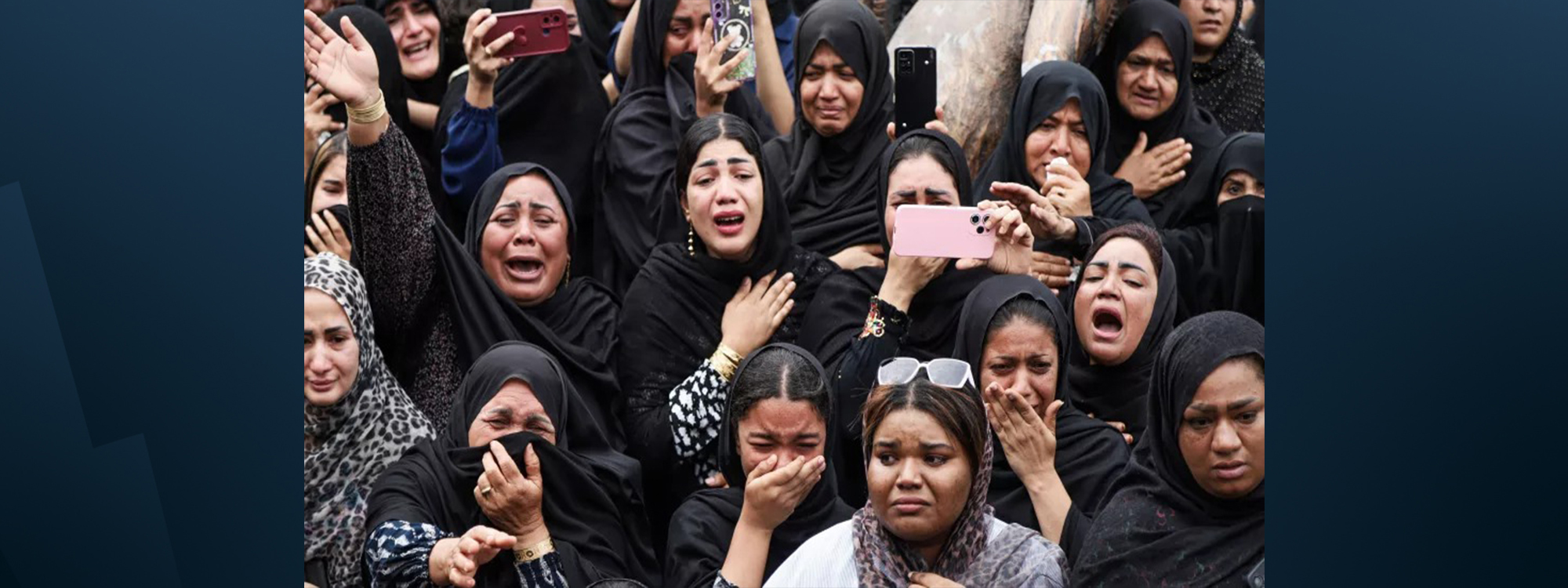 Mourners cry during the funeral of children killed in a strike on a primary school in the city of Minab, in Iran’s Hormozgan province, on March 3, 2026. Photo: ISNA 