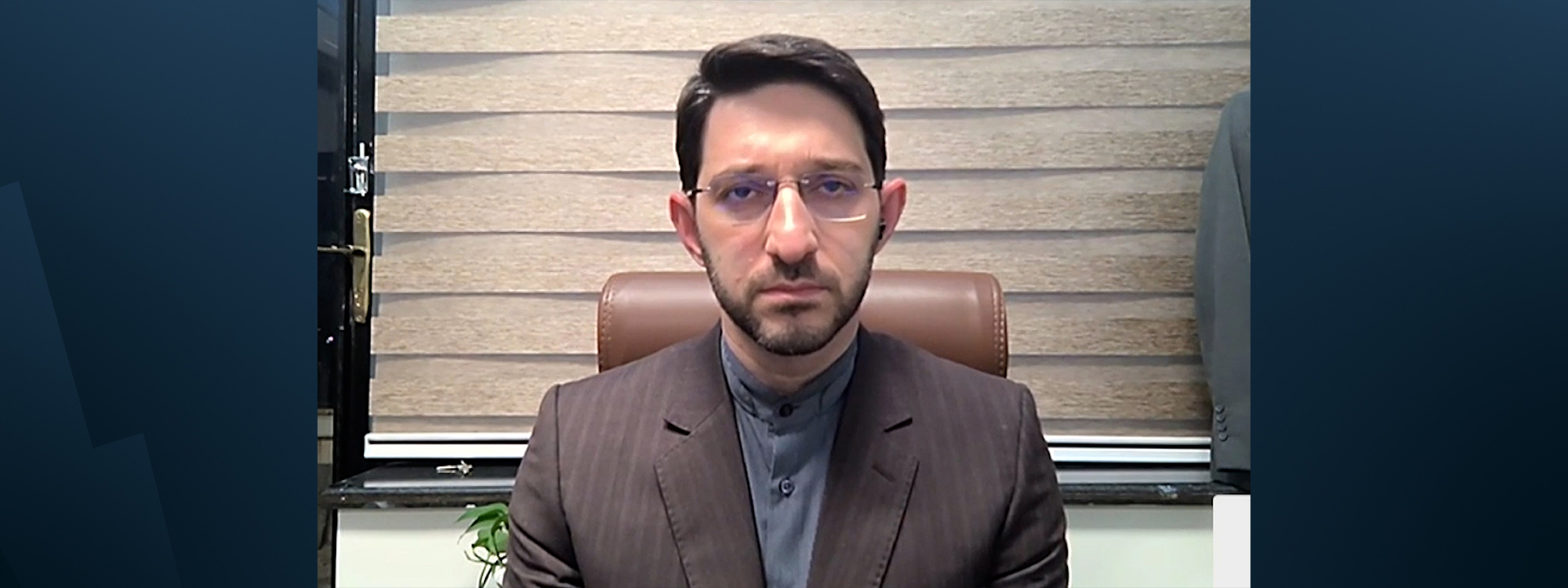 Hamid Reza Gholamzadeh, head of the Tehran-based Iran Diplomatic House, speaks to Rudaw on April 28, 2026. Photo: Screengrab/Rudaw