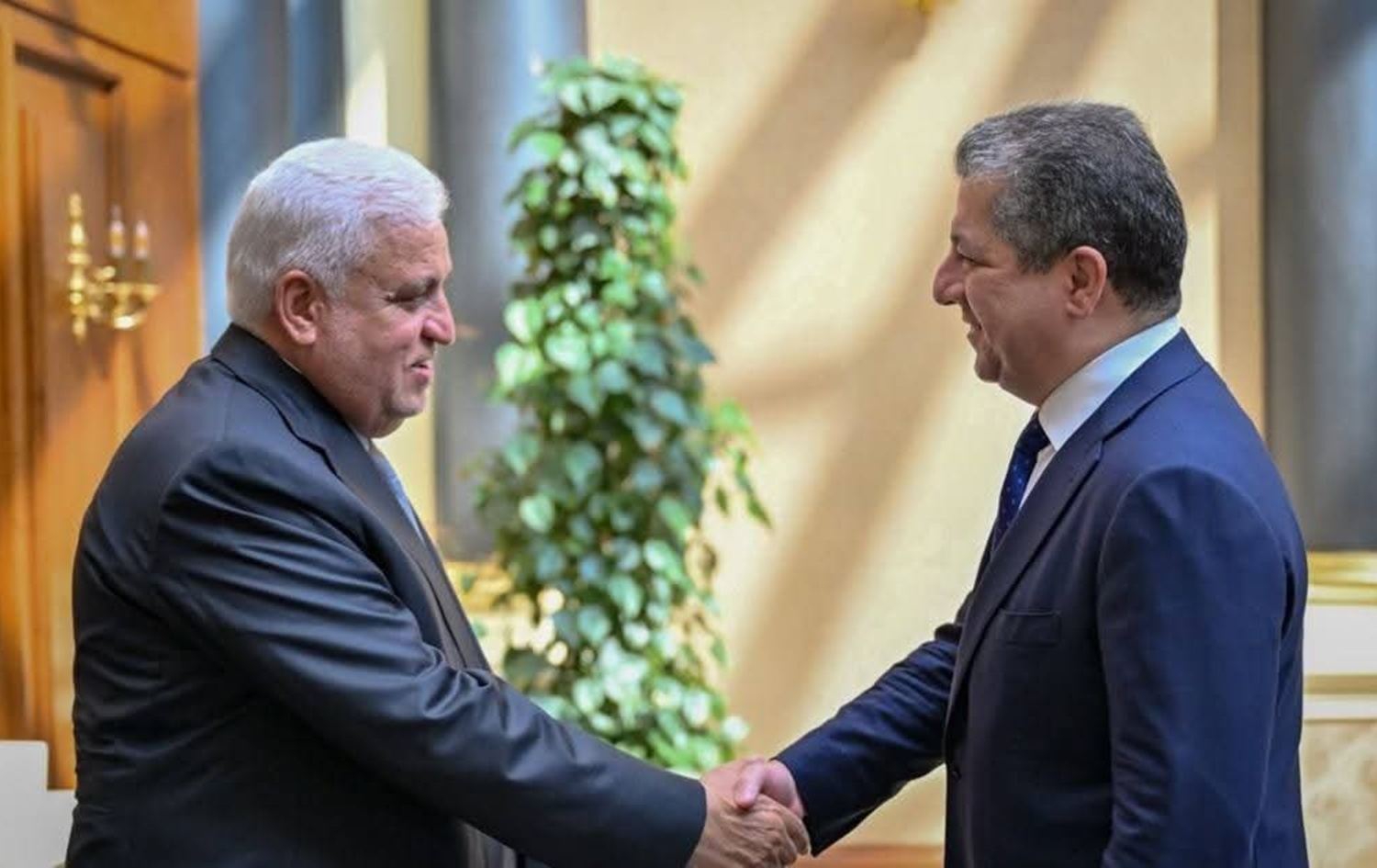 مەسرور بارزانی و فالح فەییاز تاوتوێی پێکهێنانی حکومەتی نوێی عێراق دەکەن