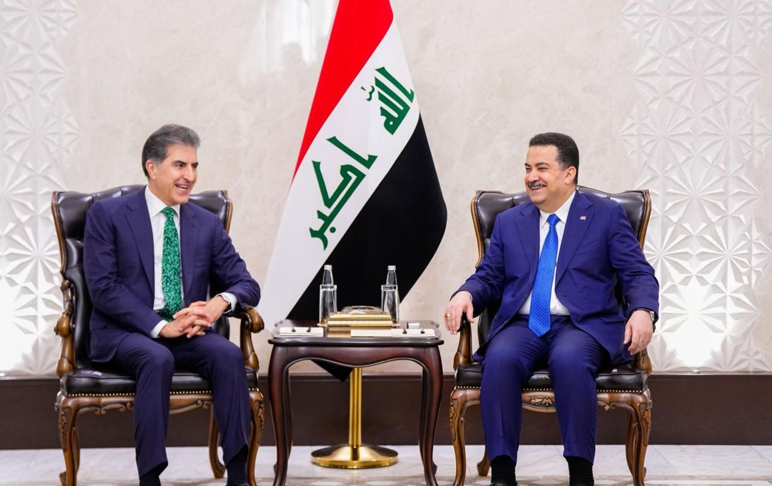 رئيس إقليم كوردستان نيجيرفان بارزاني ورئيس مجلس الوزراء الاتحادي محمد شياع السوداني