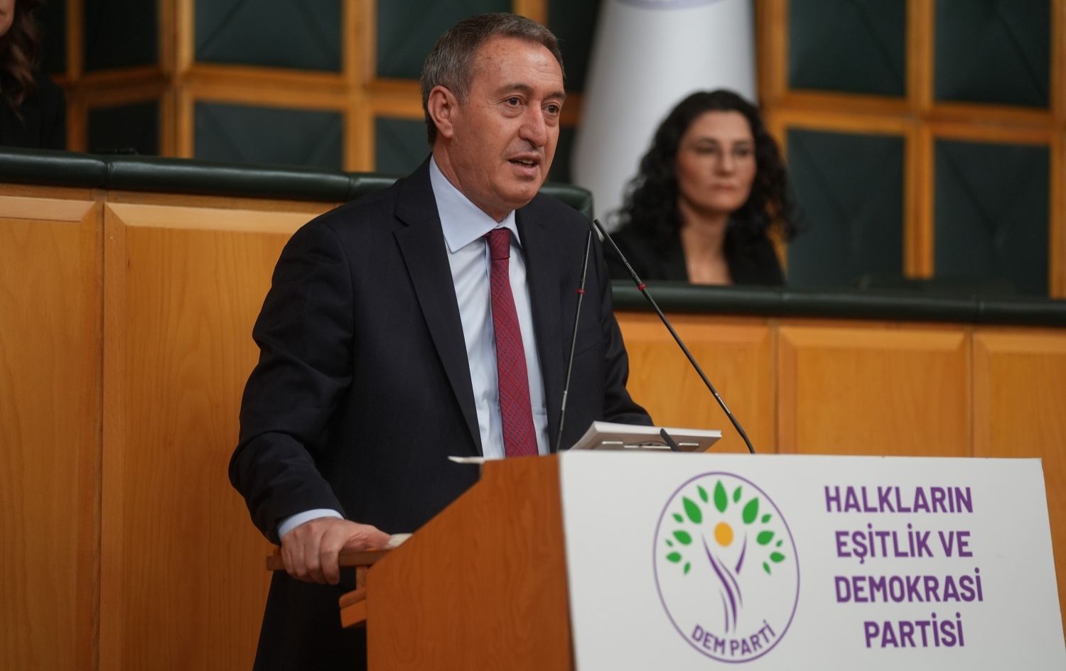 DEM Parti Eş Genel Başkanı Tuncer Bakırhan, partisinin Meclis grup toplantısına katılarak konuşma yaptı. / Foto: AA