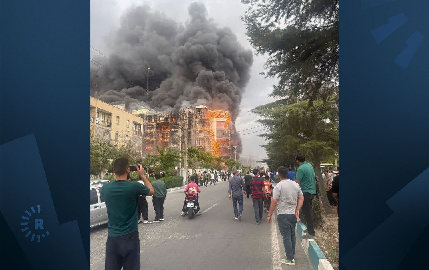 دیمەنێکی ساتی ئاگرکەوتنەوەکە