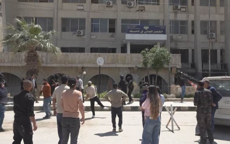 جانب من التوتر في مدينة الحسكة 