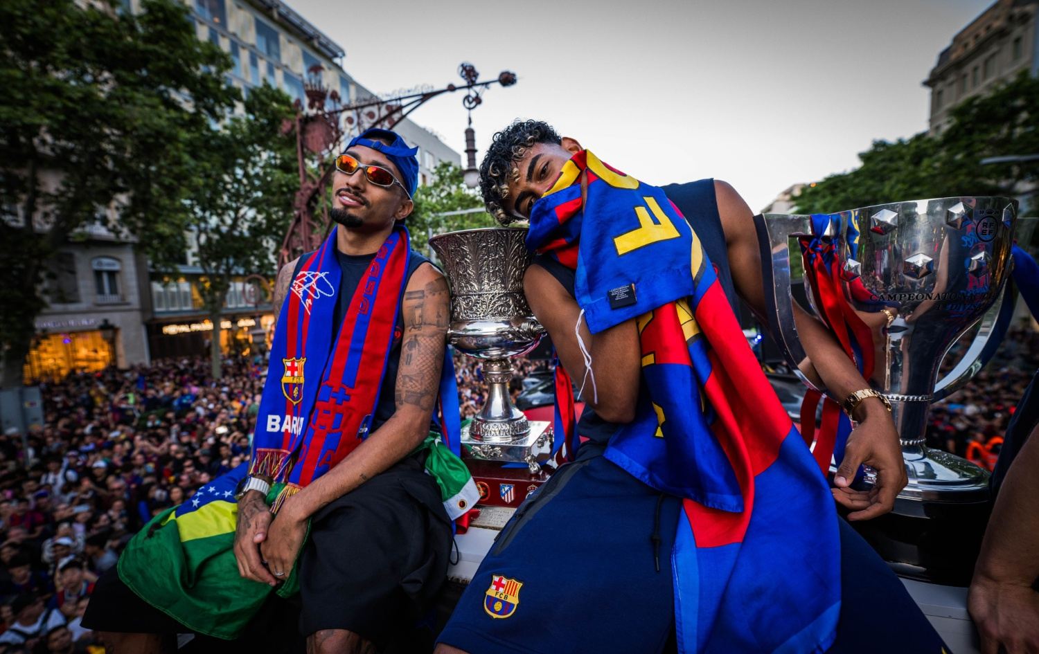 احتفالات برشلونة بتحقيق الليغا الاسبانية