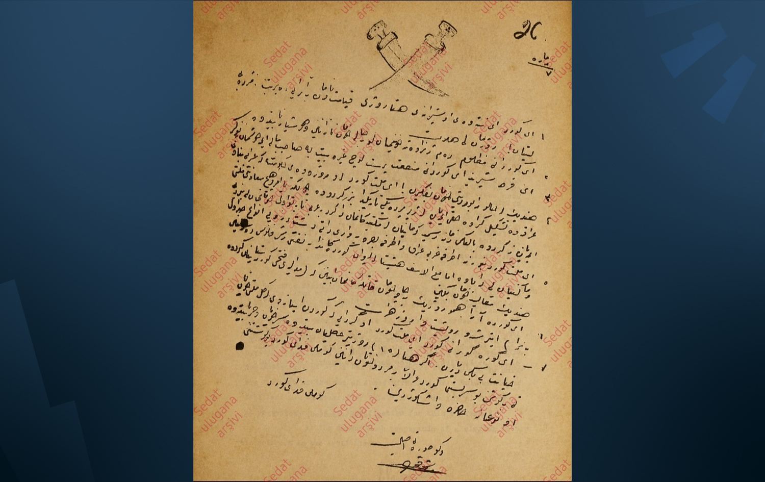 Belgeya dîrokî / Wêne: Xa Sedat Ulugana