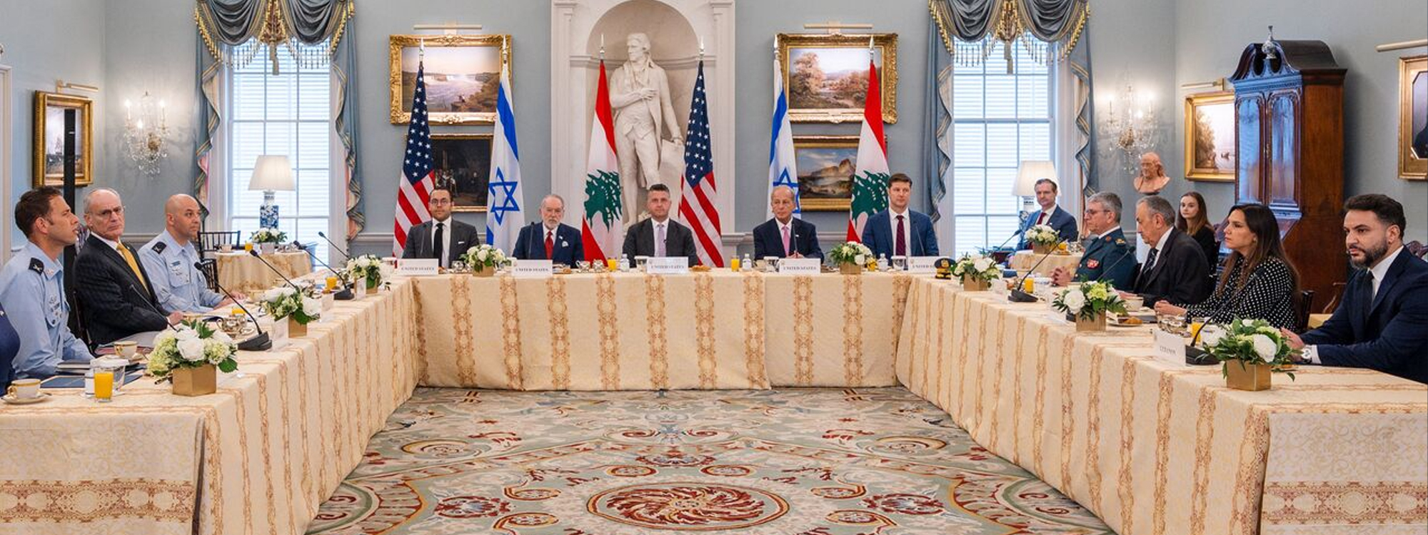 Lebanese and Israeli delegations meet at the State Department on May 15, 2026. Photo: State Department