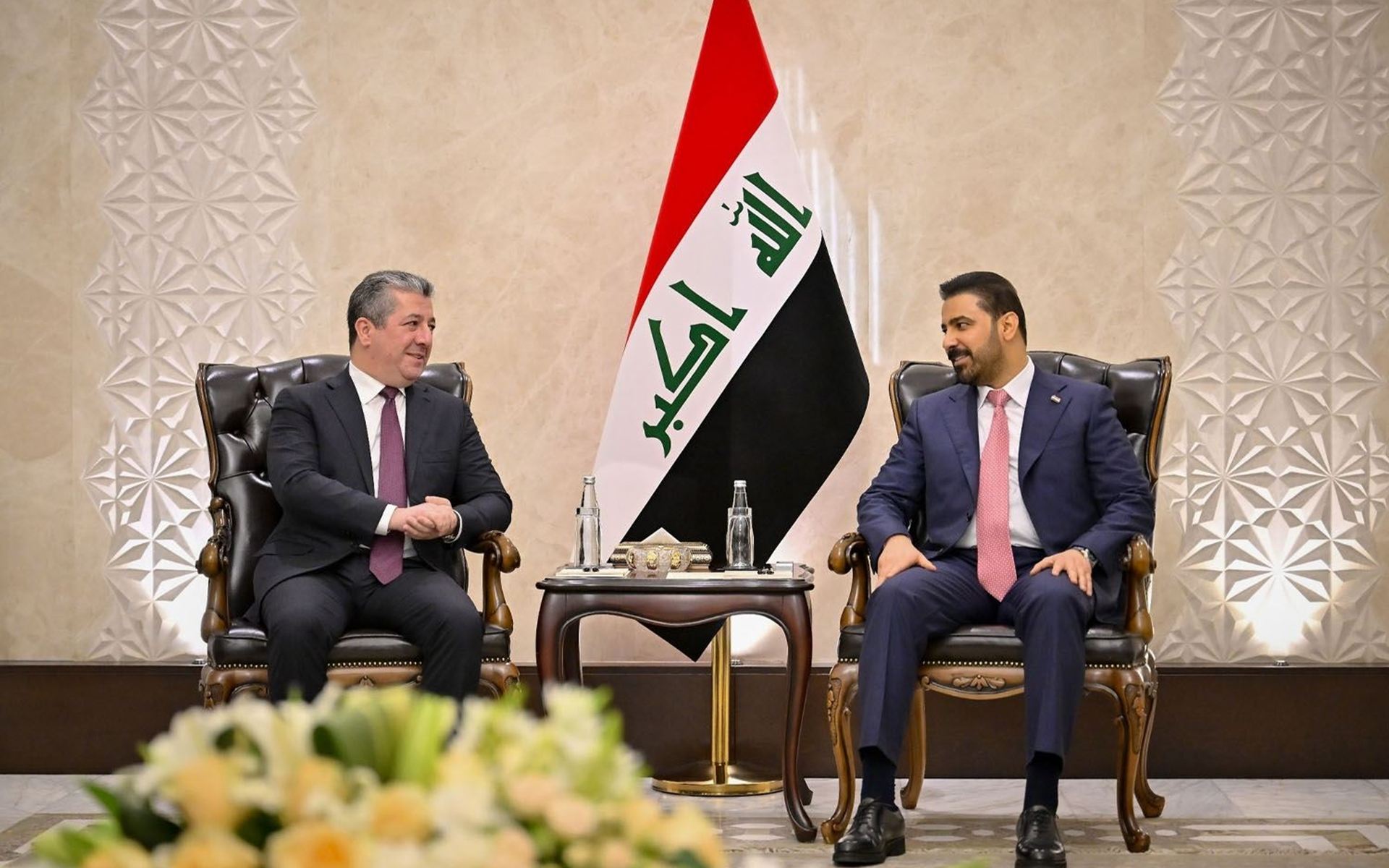 صورة من استقبال علي الزيدي ومسرور بارزاني